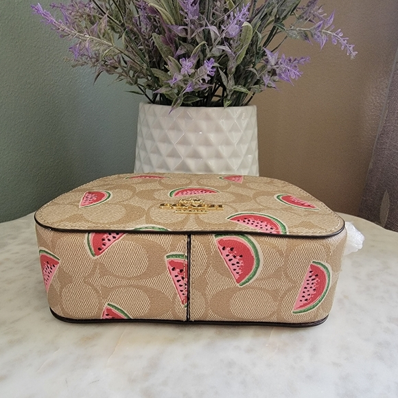 Coach Mini Serena Crossbody in signature canvas with Watermelon print - Picture 6 of 13